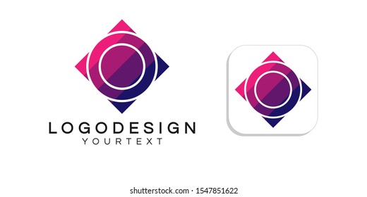 compass logo design. icon app smartphone color full