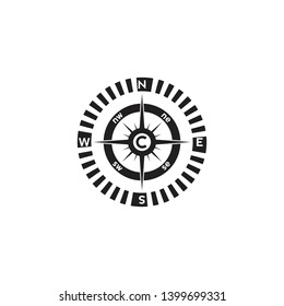 Compass logo design. compass icon. compass sign or symbol. illustration element vector.