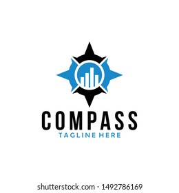 Compass logo design icon vector