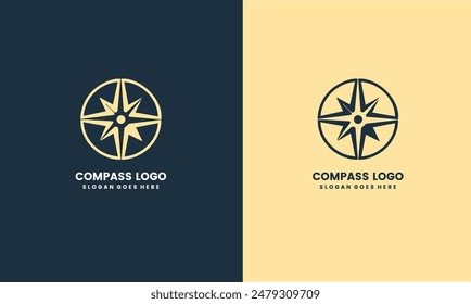 Compass logo design with a compass and a compass icon vector illustration EPS10