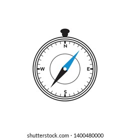 Compass logo design. illustration element vector. Compass pointer icon with white background, Direction, map navigation symbol.
