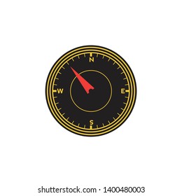 Compass logo design. illustration element vector. Compass pointer icon with white background, Direction, map navigation symbol.