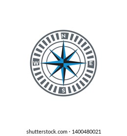 Compass logo design. illustration element vector. Compass pointer icon with white background, Direction, map navigation symbol.
