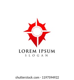 compass logo design. location icon symbol