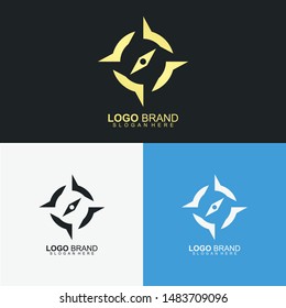 Compass Logo Design With Luxury. Modern Design. Compass Icon. Flat Logo. Compass. Vector Illustration.