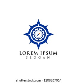 compass logo design. navigation icon symbol