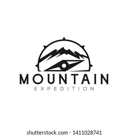 compass logo design for outdoor and hiking