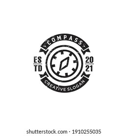 Compass logo design template adventure camp Vector isolated on white background