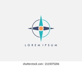 ilustración de diseño de logotipo de brújula