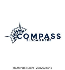 compass logo design vector, creative idea compass or navigation logo icon template