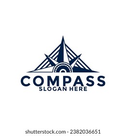 compass logo design vector, creative idea compass or navigation logo icon template