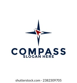 compass logo design vector, creative compass idea logo icon template