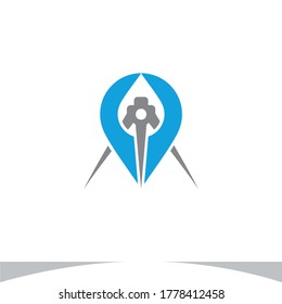 Ilustración de vectores de diseño de logotipo de brújula