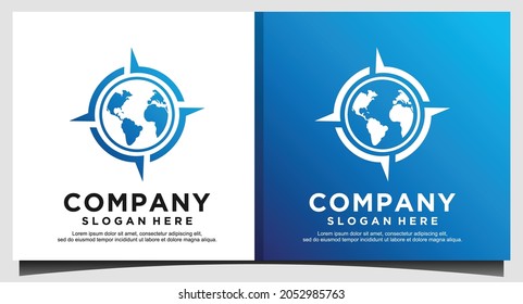 compass logo design vector template