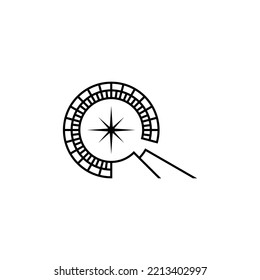 modèle vectoriel de création de logo de compas