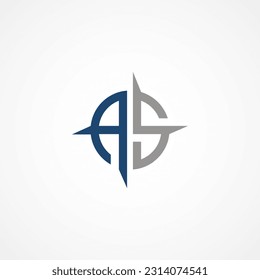 AS Compass Logo Design With White Background