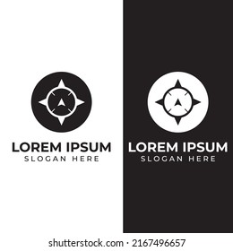 Compass logo, directional guide or pandom.Compass logo vector icon.