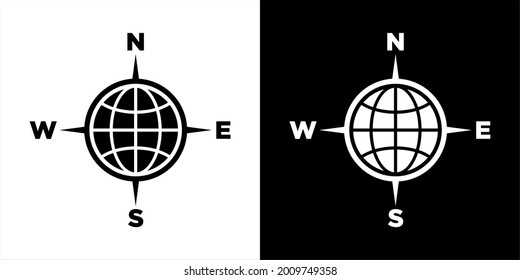 compass logo in earth. This logo can be used for symbols