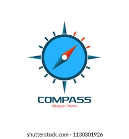Compass logo emblem design template. Navigation equipment that explorer use to explore new area icon vector illustration