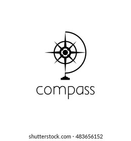 compass logo graphic design concept. Editable compass element, can be used as logotype, icon, template in web and print 