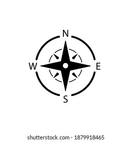 Icono del logotipo de la brújula. Navegador gps de mapa de brújula de orientación de flecha de vector norte
