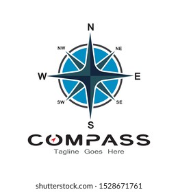 Compass logo, icon and symbol. illustration template design