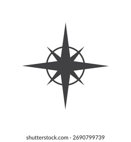 Diseño de Ilustración vectorial de icono de logotipo de brújula