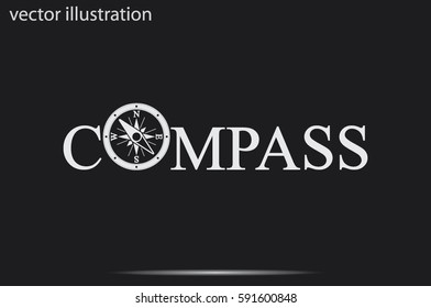 COMPASS logo icon vector illustration eps10.