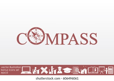COMPASS logo icon vector illustration eps10.