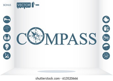 COMPASS logo icon vector illustration eps10.
