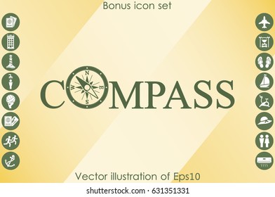 COMPASS logo icon vector illustration eps10.