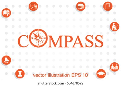 COMPASS logo icon vector illustration eps10.