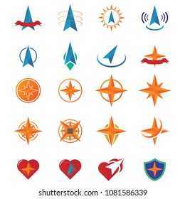 Compass logo/ icons vector direction logotype template illustration emblem isolated