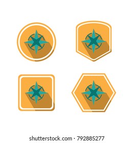 Compass logo icons vector emblem navigation travel exploration isolated illustration