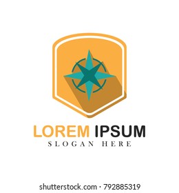 Compass logo icons vector emblem navigation travel exploration isolated illustration