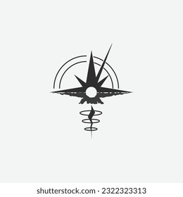 ilustración de diseño de imagen de logotipo de brújula, vector de icono de brújula