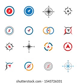 Compass logo  signs and symbols vector
