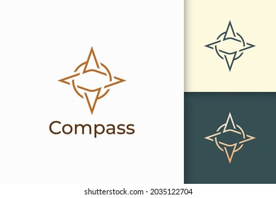 Compass logo in simple shape for outdoor business or community