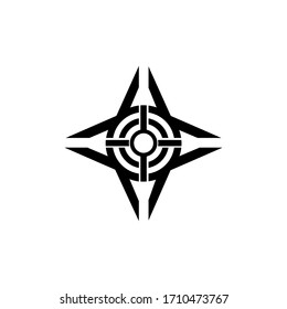 Logo de la brújula y disparo de francotirador