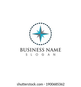 logotipo de brújula y gps de símbolos