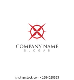 Logo de la brújula y vector de símbolos