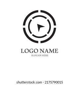 logotipo y símbolo de brújula con concepto de vector