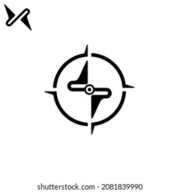 Plantilla de logotipo de brújula con forma de letra S, ilustración vectorial EPS 10