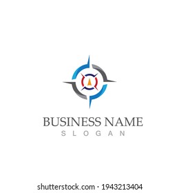 compass logo template vector icon illustration design
