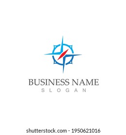 compass logo template vector icon illustration design