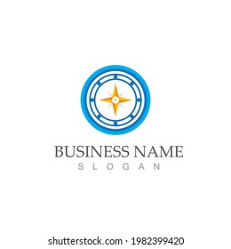 compass logo template vector icon illustration design