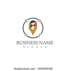 compass logo template vector icon illustration design