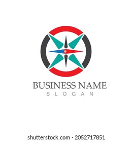 compass logo template vector icon illustration design