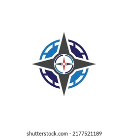 Compass logo template vector icon illustration design