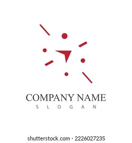 Diseño de ilustraciones de iconos de vectores de plantillas de logotipos de compás